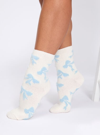 Bow fluffy ankle socks