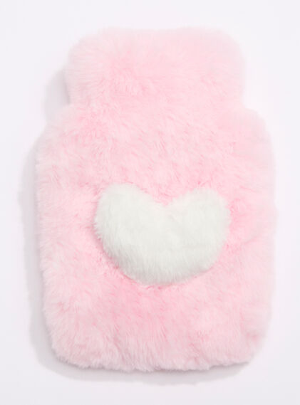 Plush heart hot water bottle
